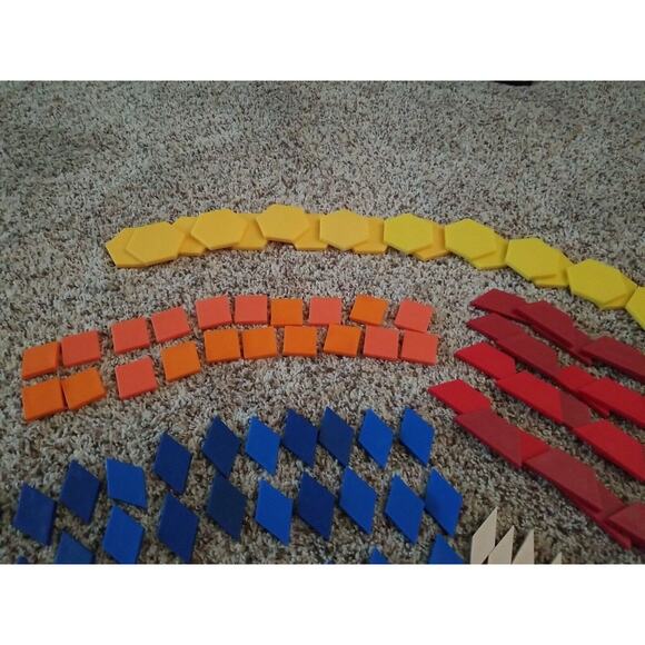 Pattern Blocks Lot of 200 Math Manipulative Learning Home School Multicolor - Picture 5 of 5